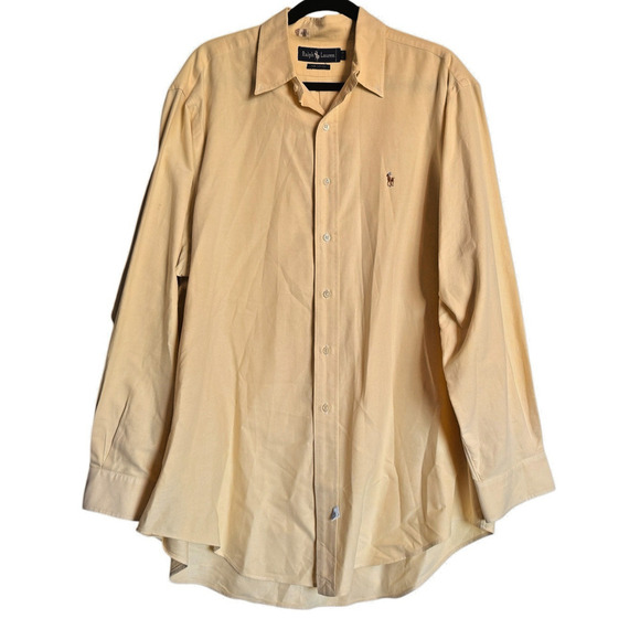 Ralph Lauren Sz 17.5-35 Cotton‎ Button Down Shirt Preppy Office Casual Spring - Picture 1 of 9